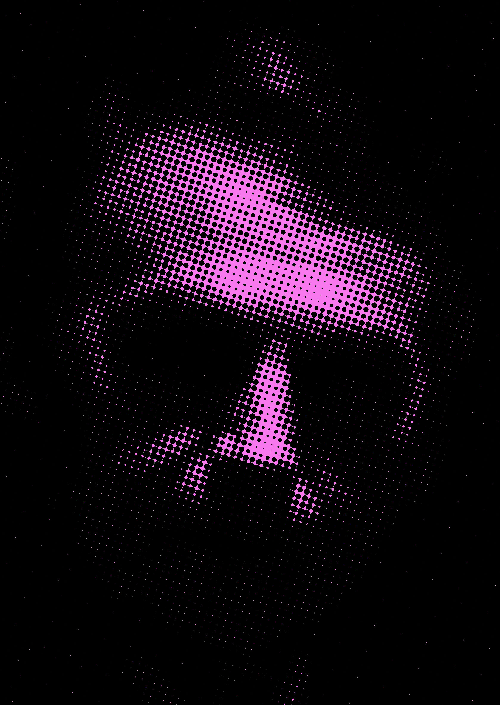 Rosto Estilizado em Halftone Rosa e Preto