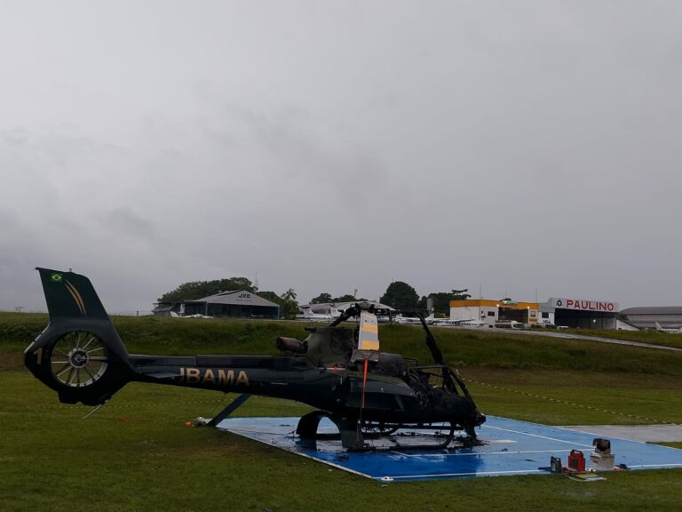 Helicóptero do IBAMA Incendiado em Pista de Pouso