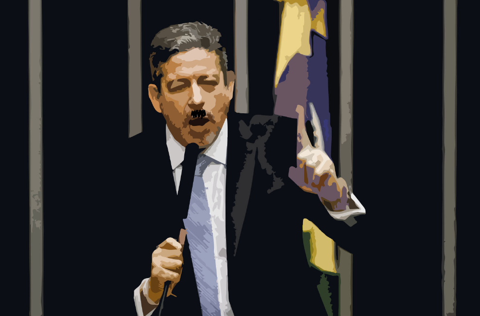 Político Discursando com Veemência: Gesto e Imagem Marcante