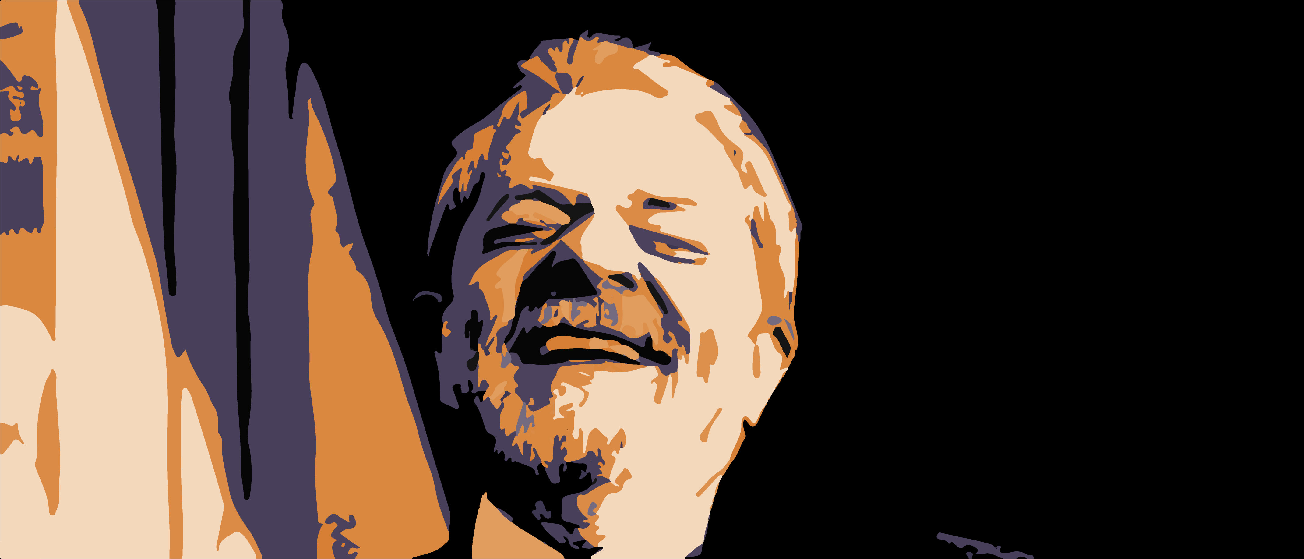 Rosto Masculino Expressivo em Arte Gráfica Estilizada