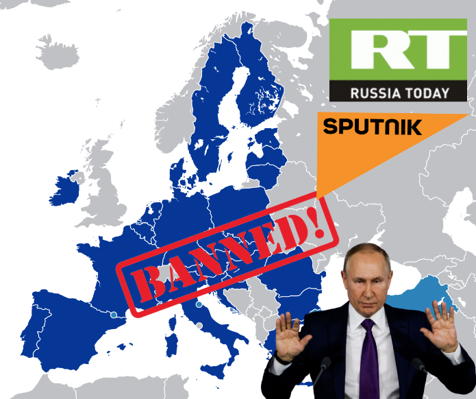 União Europeia Bane Mídias Russas RT e Sputnik, Putin Reage