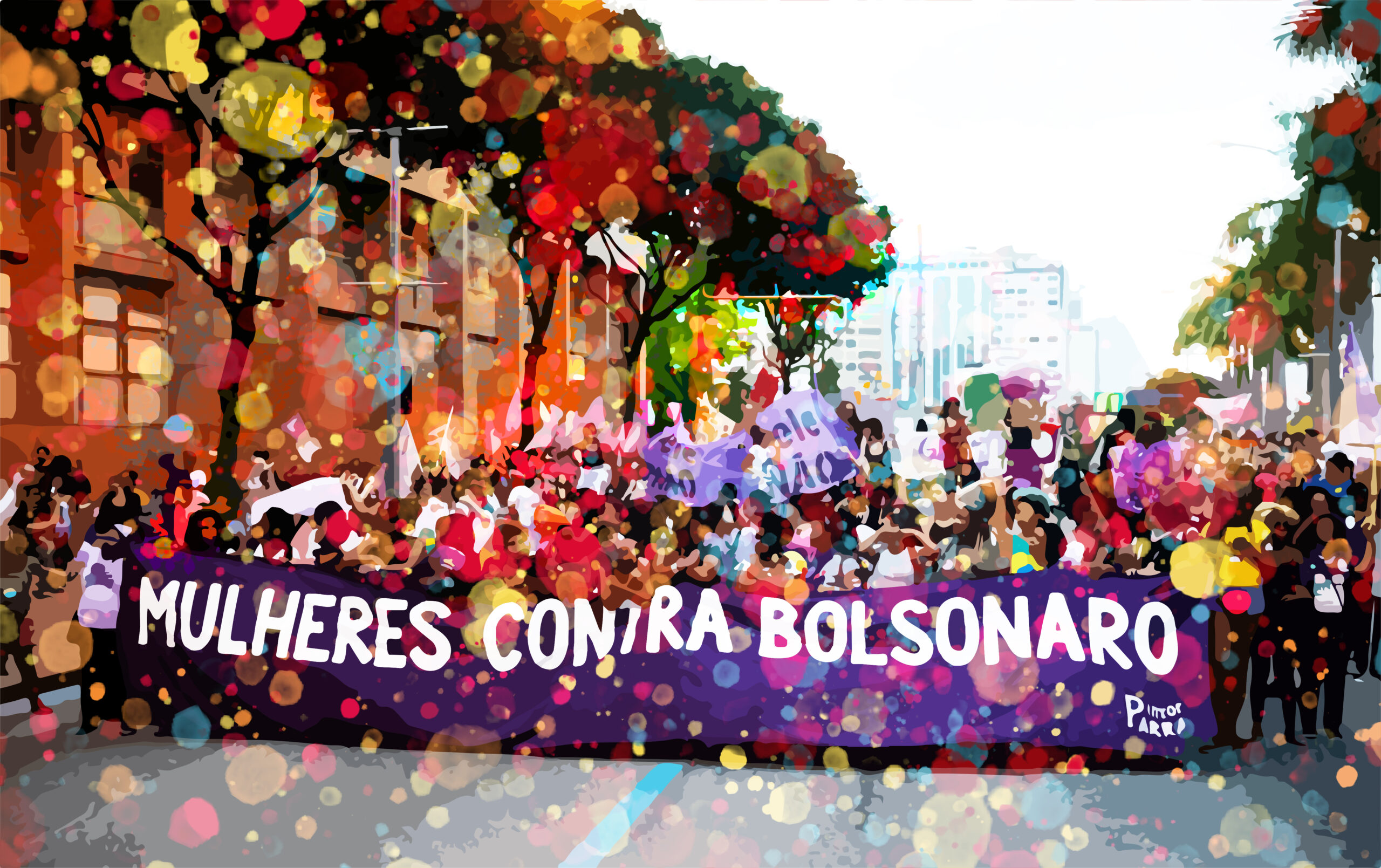 Protesto 'Mulheres Contra Bolsonaro' em Arte Vibrante
