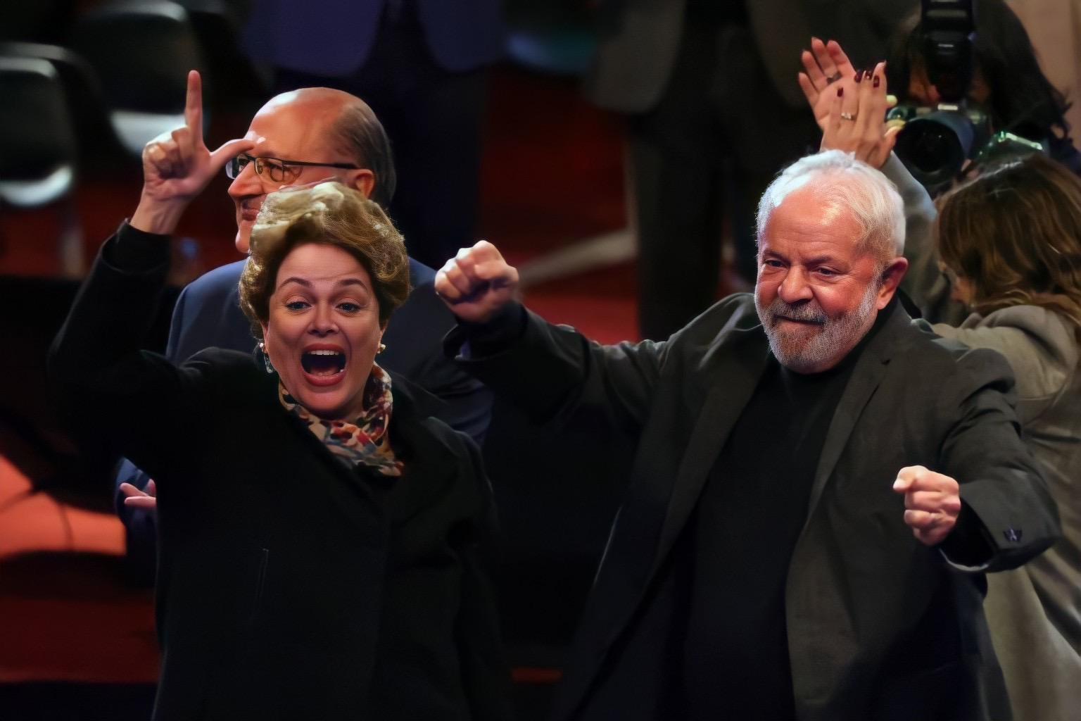 Lula, Dilma e Alckmin: Celebração de União Política