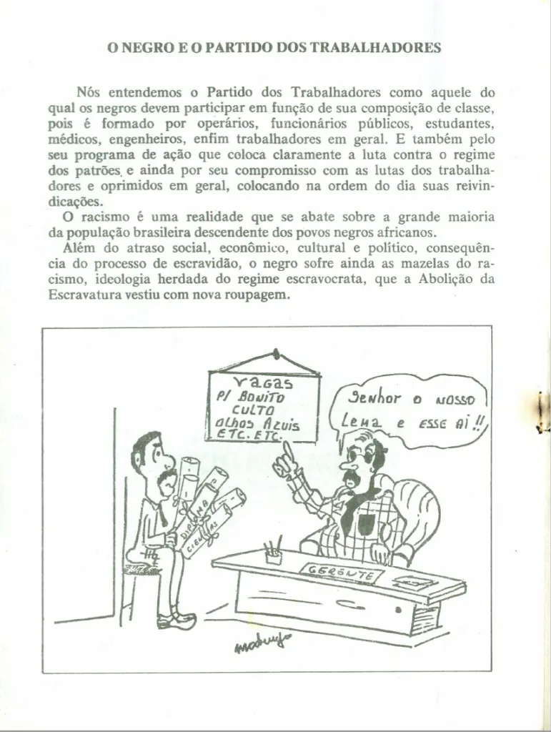 Criada a primeira Comissão de Negros do Partido dos Trabalhadores