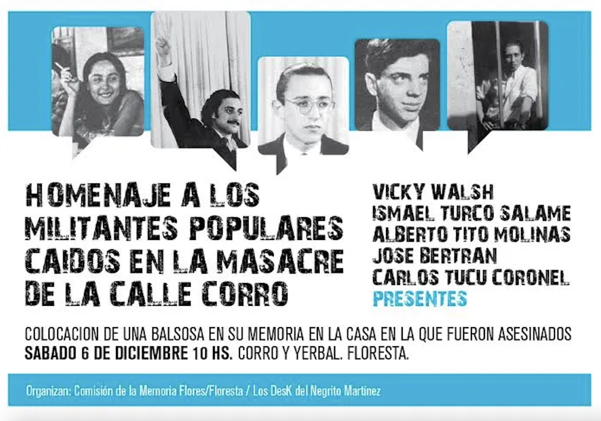 Homenagem aos Militantes Populares da Massacre da Rua Corro