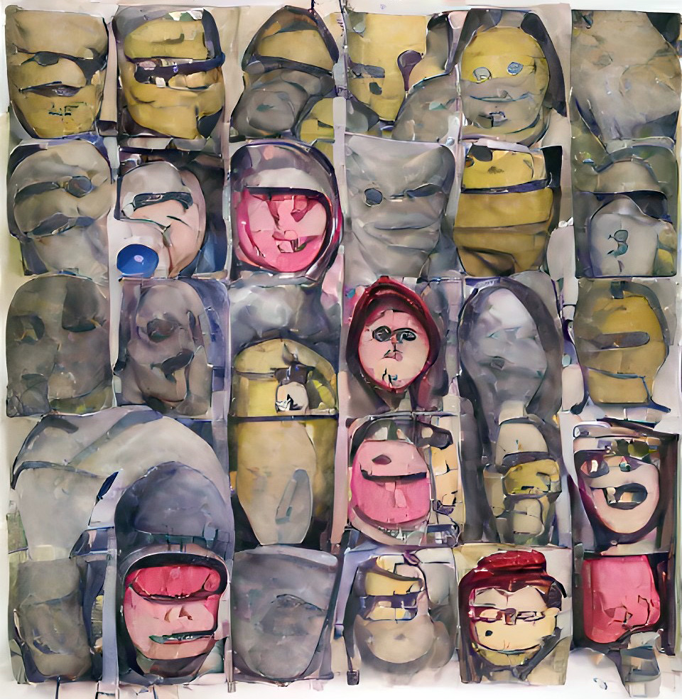 Mural de Faces Abstratas: Diversidade e Expressão