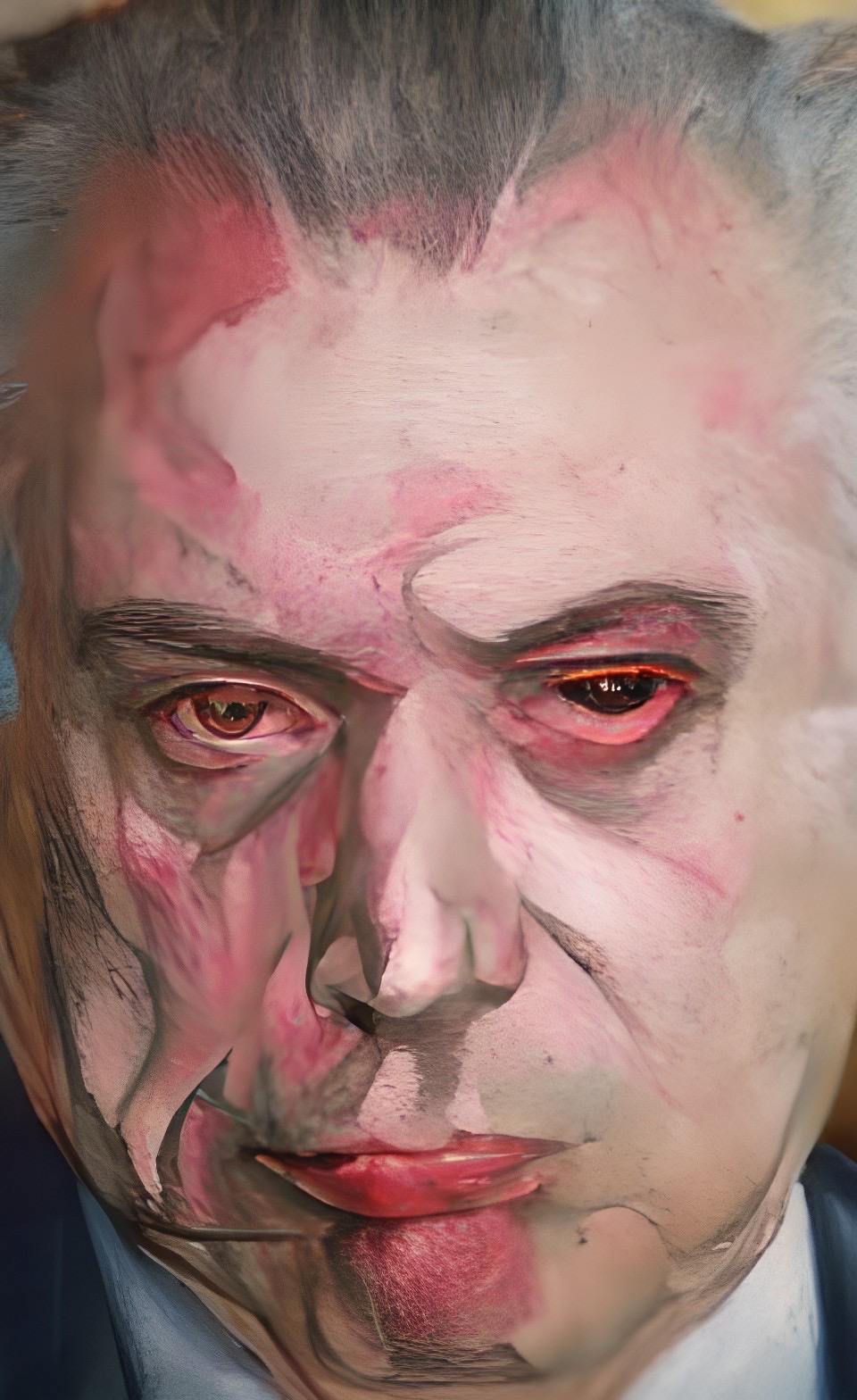 Urgência no Olhar: Rosto Distorcido e Emoções Cruas