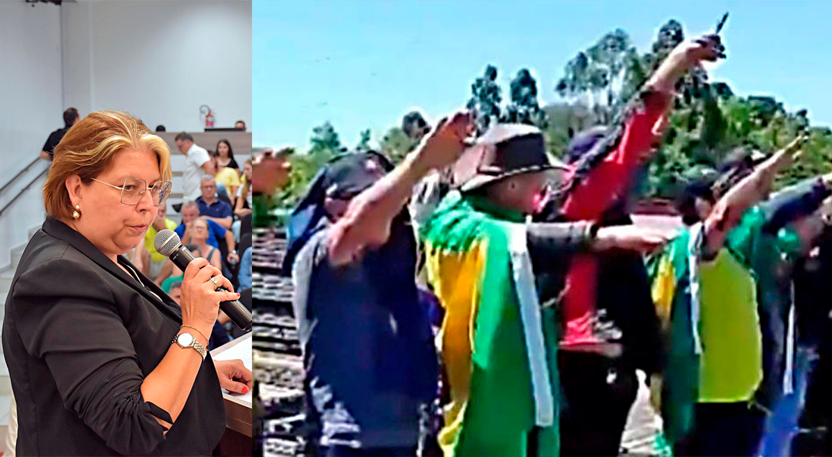 Contraste Político: Discurso Institucional e Símbolo Extremista