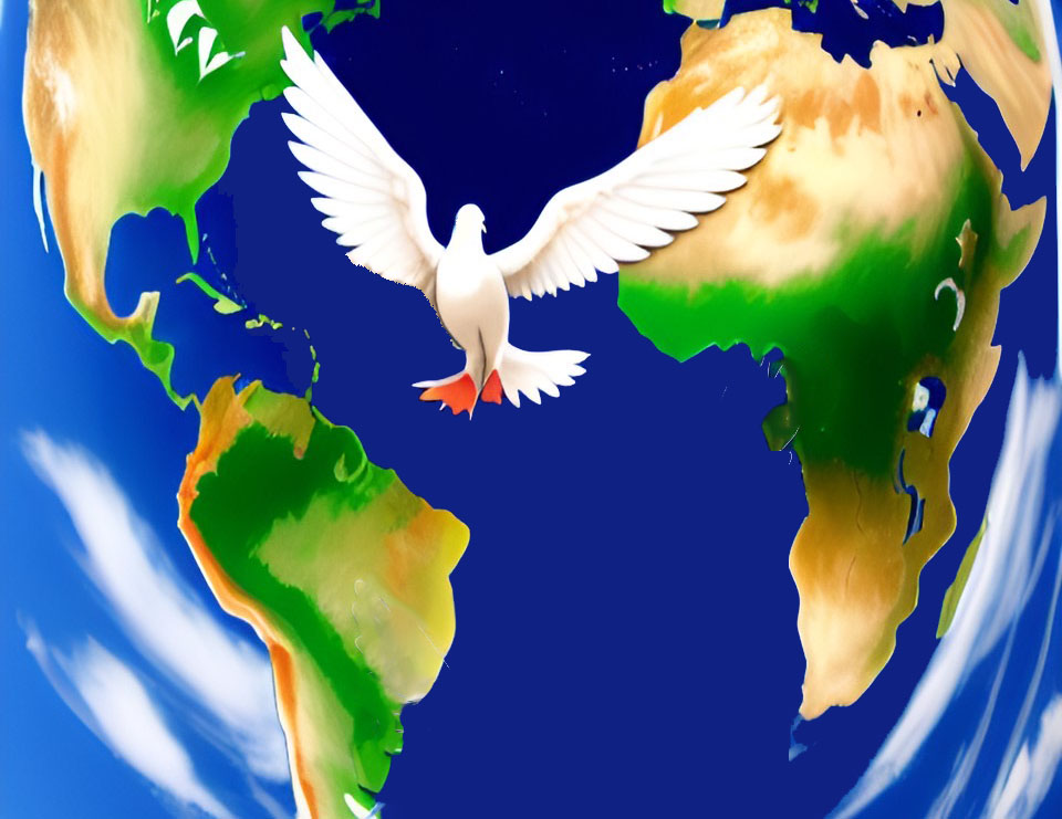 Paz Mundial: Pomba Branca Sobre o Globo