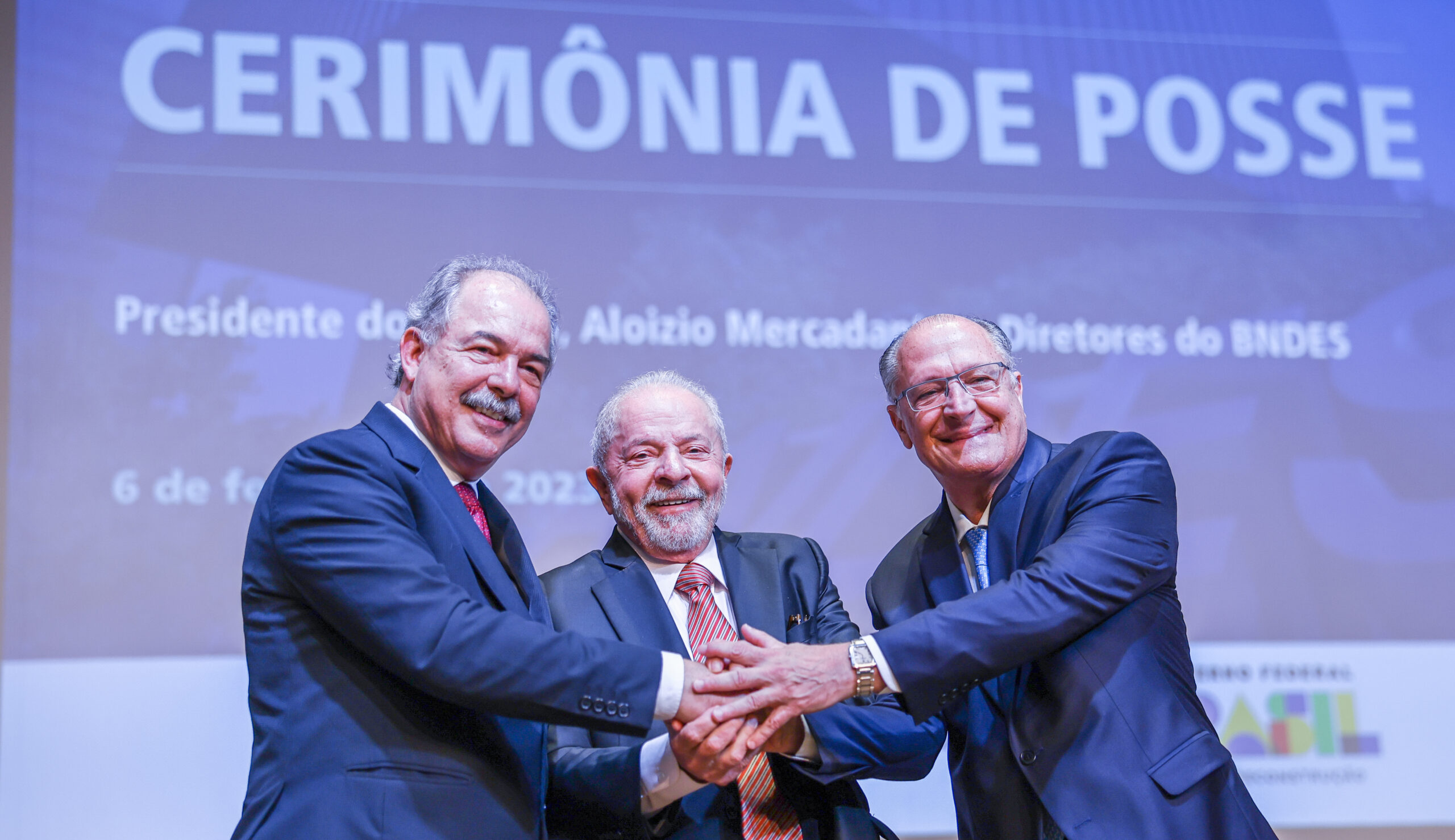 Posse de Aloizio Mercadante no BNDES com Lula e Alckmin
