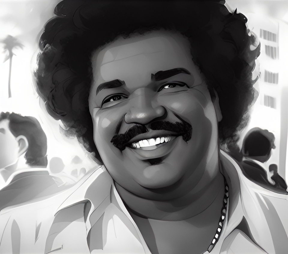 Sorriso Contagiante: Retrato Masculino em Escala de Cinza