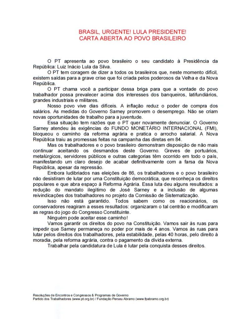 V Encontro Nacional do Partido dos Trabalhadores