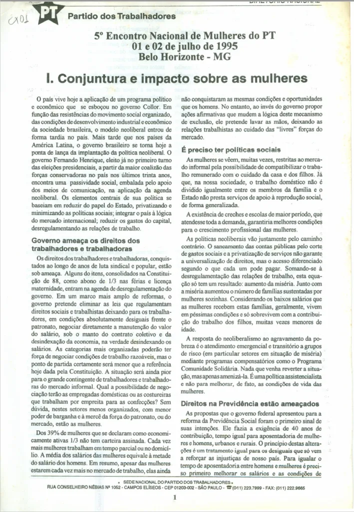 5º Encontro Nacional de Mulheres do PT