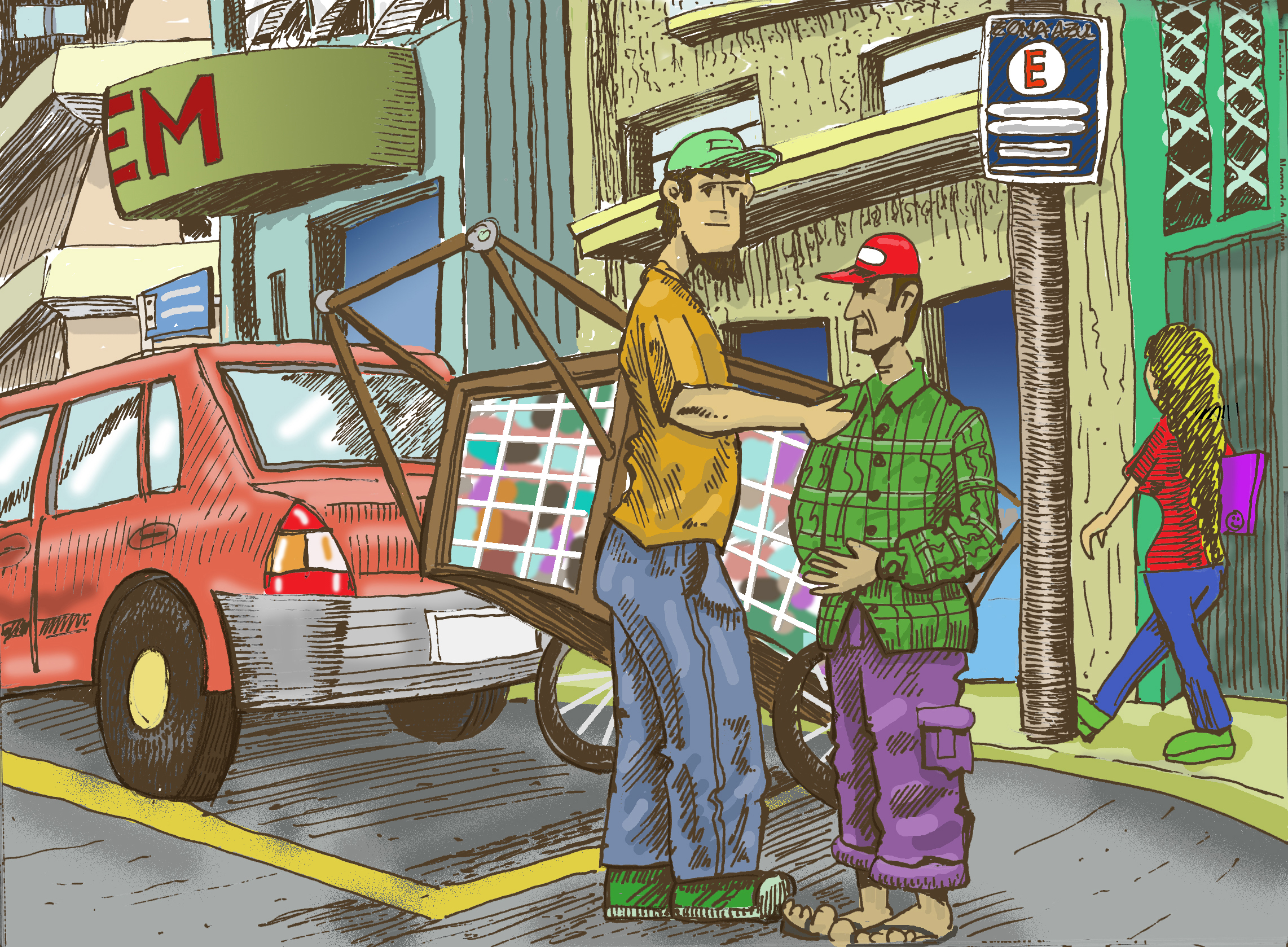 Encontro Urbano: Catador de Recicláveis e Diálogo na Rua