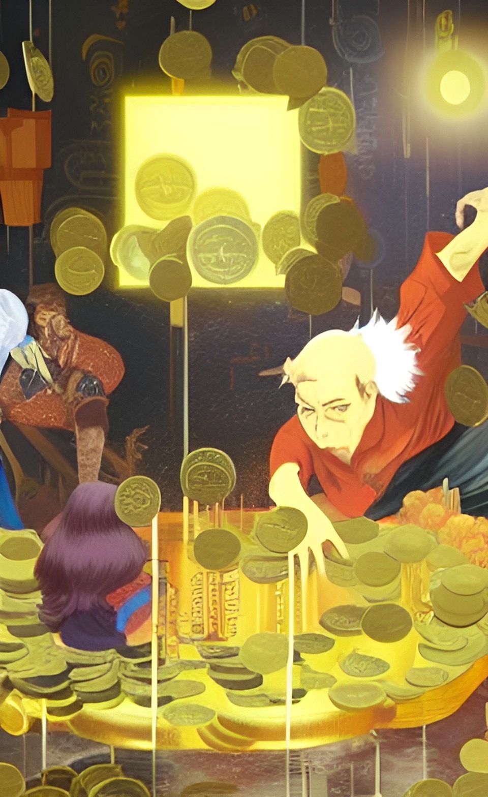 Ganância e Abundância: Figuras Disputam Tesouro Dourado