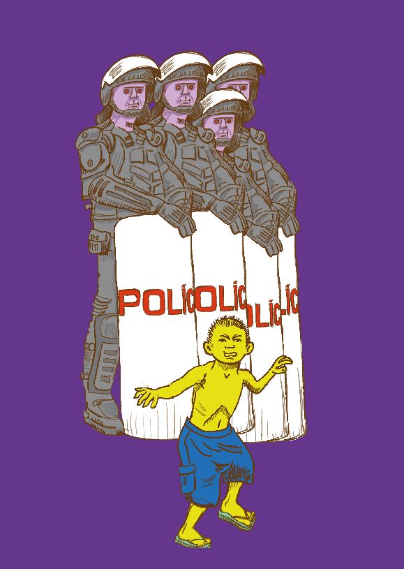 Criança e Batalhão Policial: Inocência Confronta Autoridade