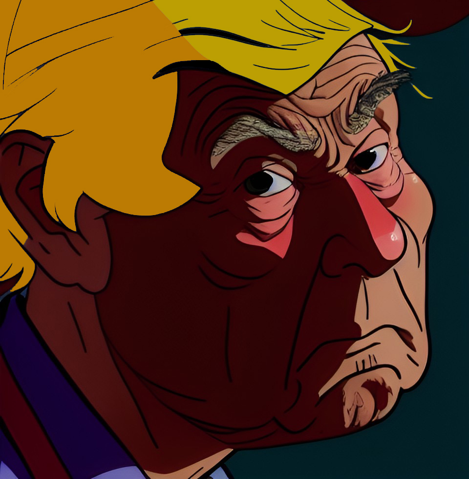 Rosto Estilizado de Político Irado e Preocupado