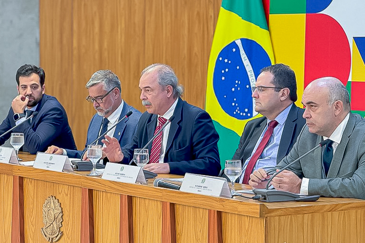 Reunião de autoridades brasileiras sobre energia e minas.