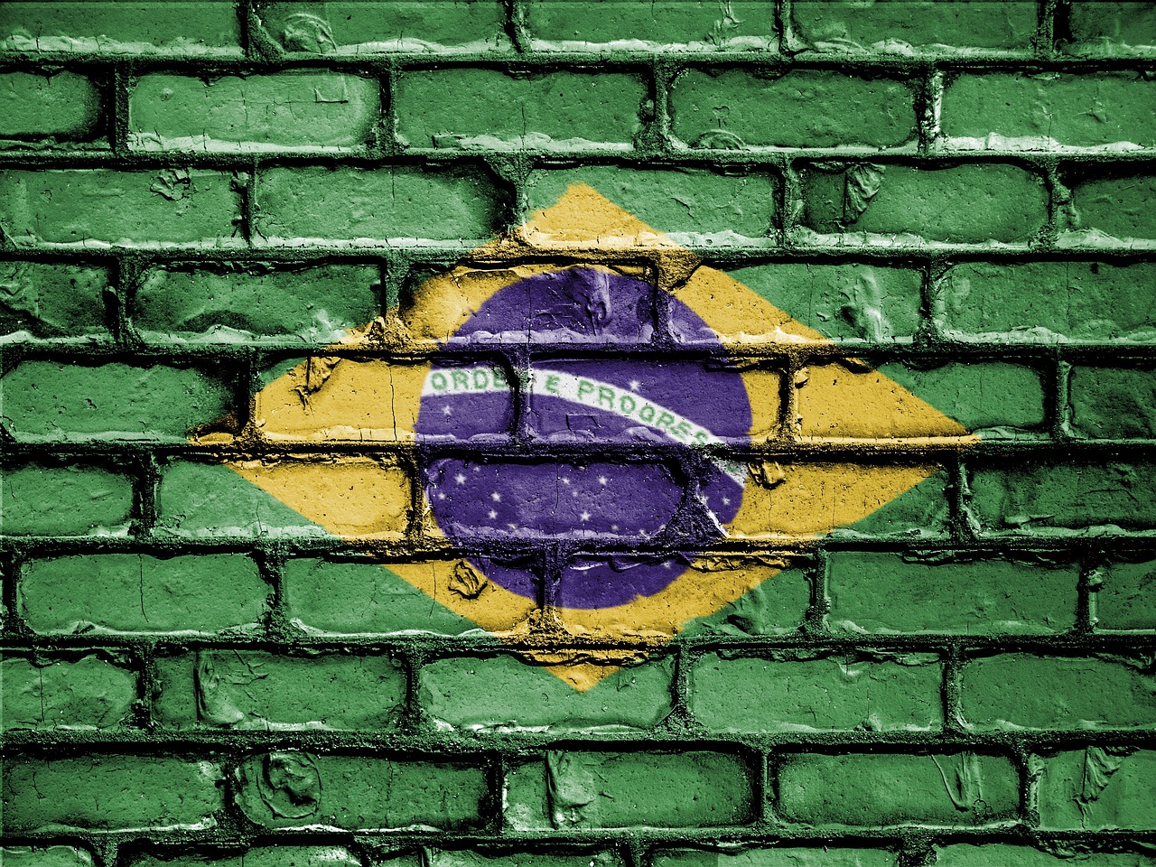 Bandeira do Brasil em Muro: Ordem e Progresso Resilientes