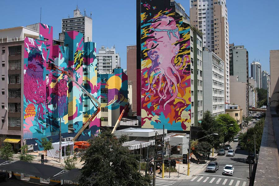 Murais Vibrantes: Arte de Rua Transforma Paisagem Urbana Paulista