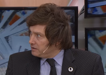 Javier Milei: Expressão de Surpresa em Debate Televisivo