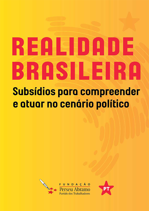 capa caderno realidade brasileira subsídios para compreender e atuar no cenário político sobre fundo amarelo