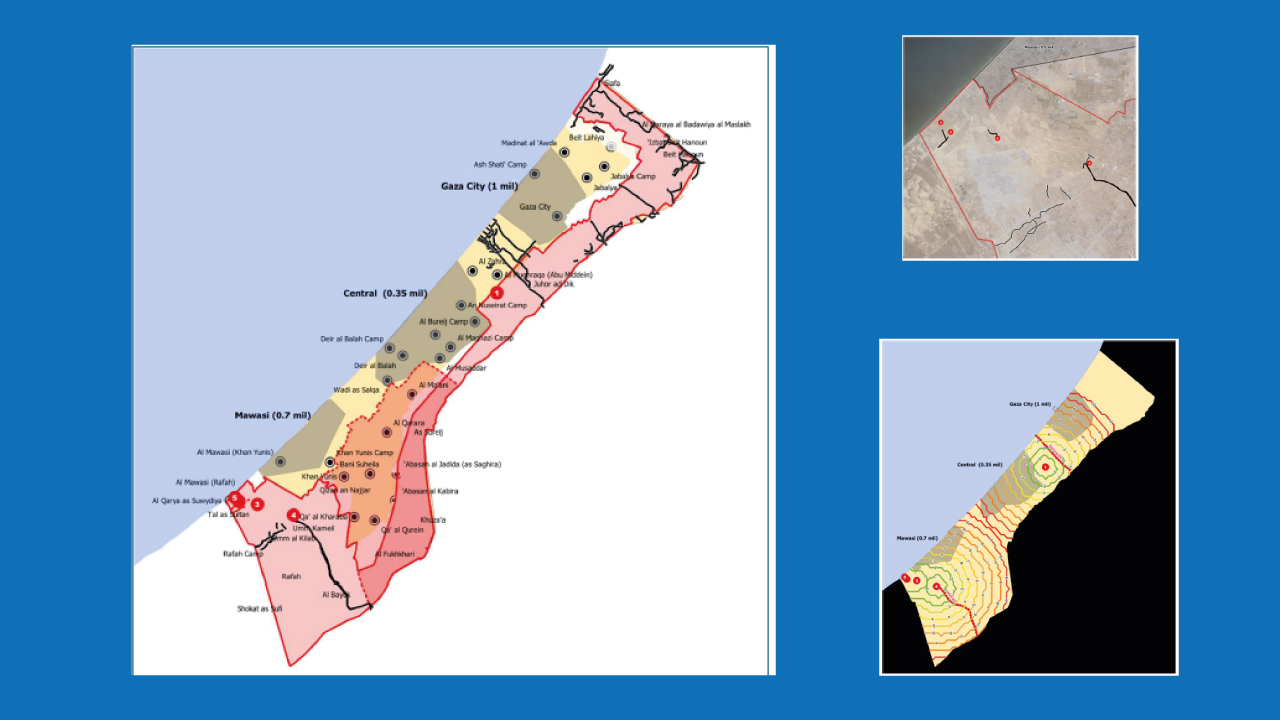 Mapa Detalhado da Faixa de Gaza por Região