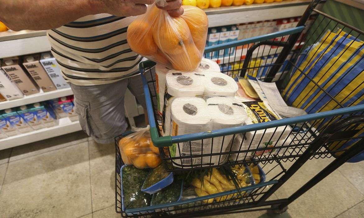 Compras Essenciais no Supermercado: Carrinho Cheio