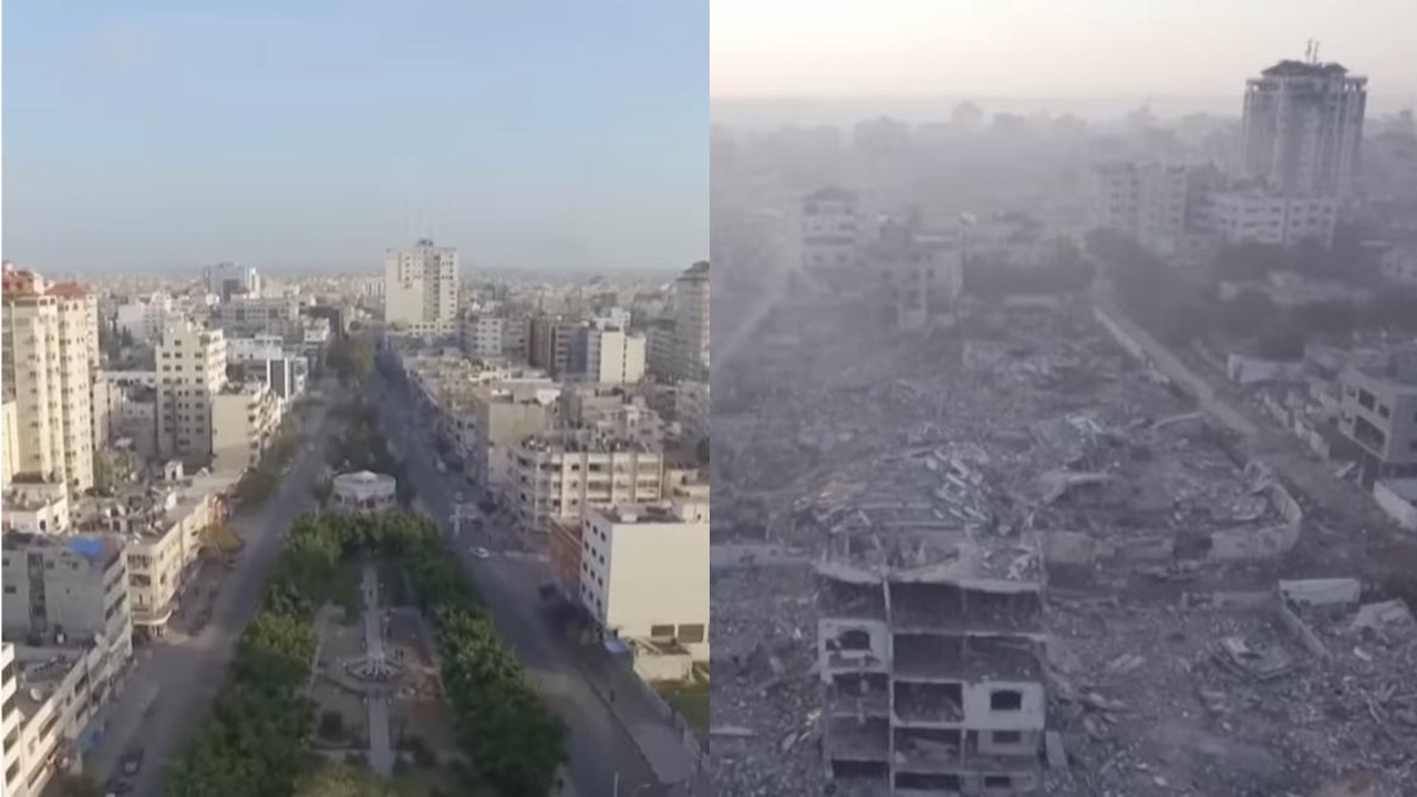 Gaza Antes e Depois: Destruição Urbana Pós-Conflito