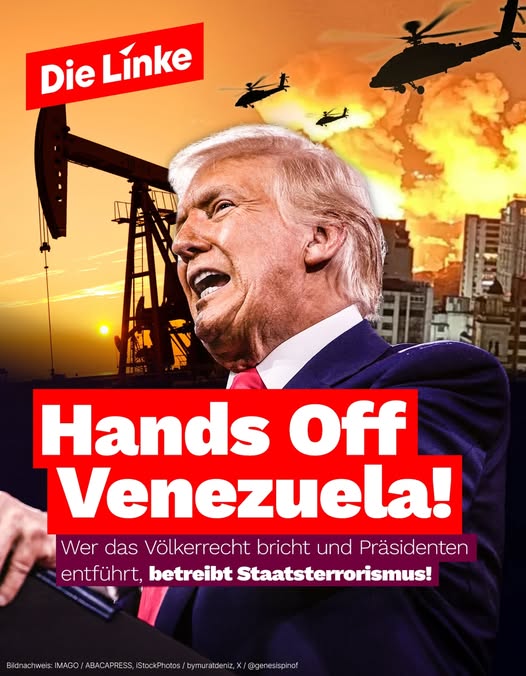 Die Linke: Mãos Fora da Venezuela! Trump e Terrorismo de Estado.
