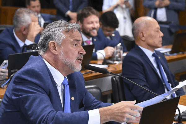 Parlamentar discursa em sessão legislativa formal